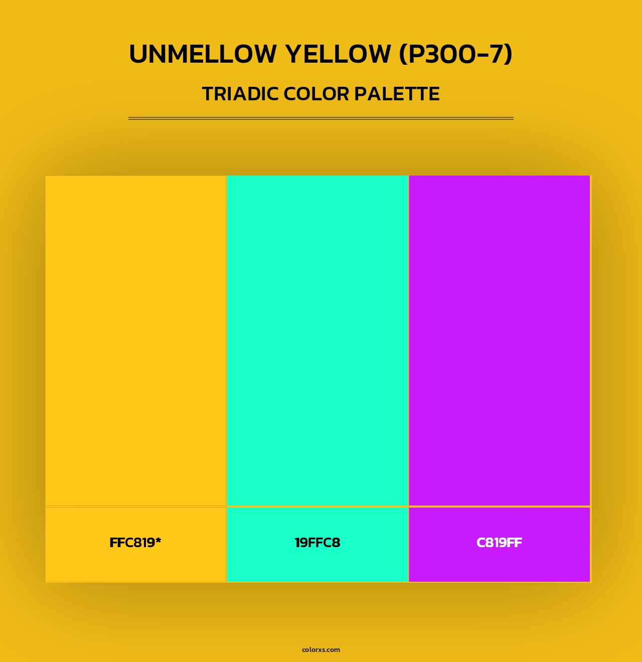 Unmellow Yellow (P300-7) - Triadic Color Palette