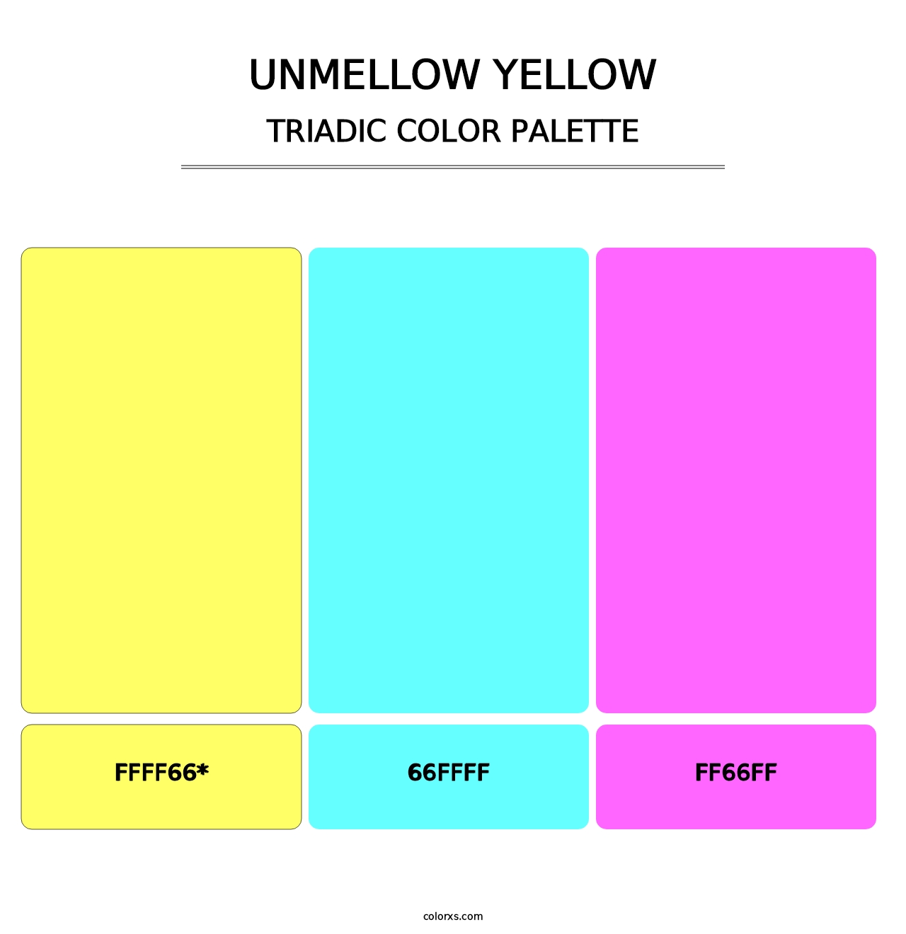 Unmellow Yellow - Triadic Color Palette