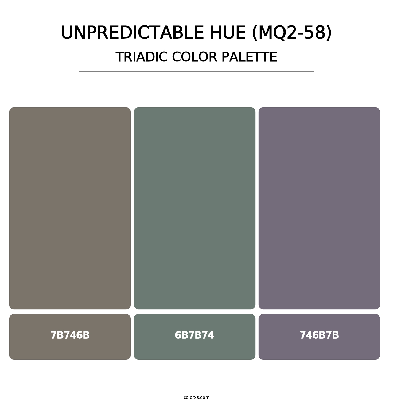 Unpredictable Hue (MQ2-58) - Triadic Color Palette