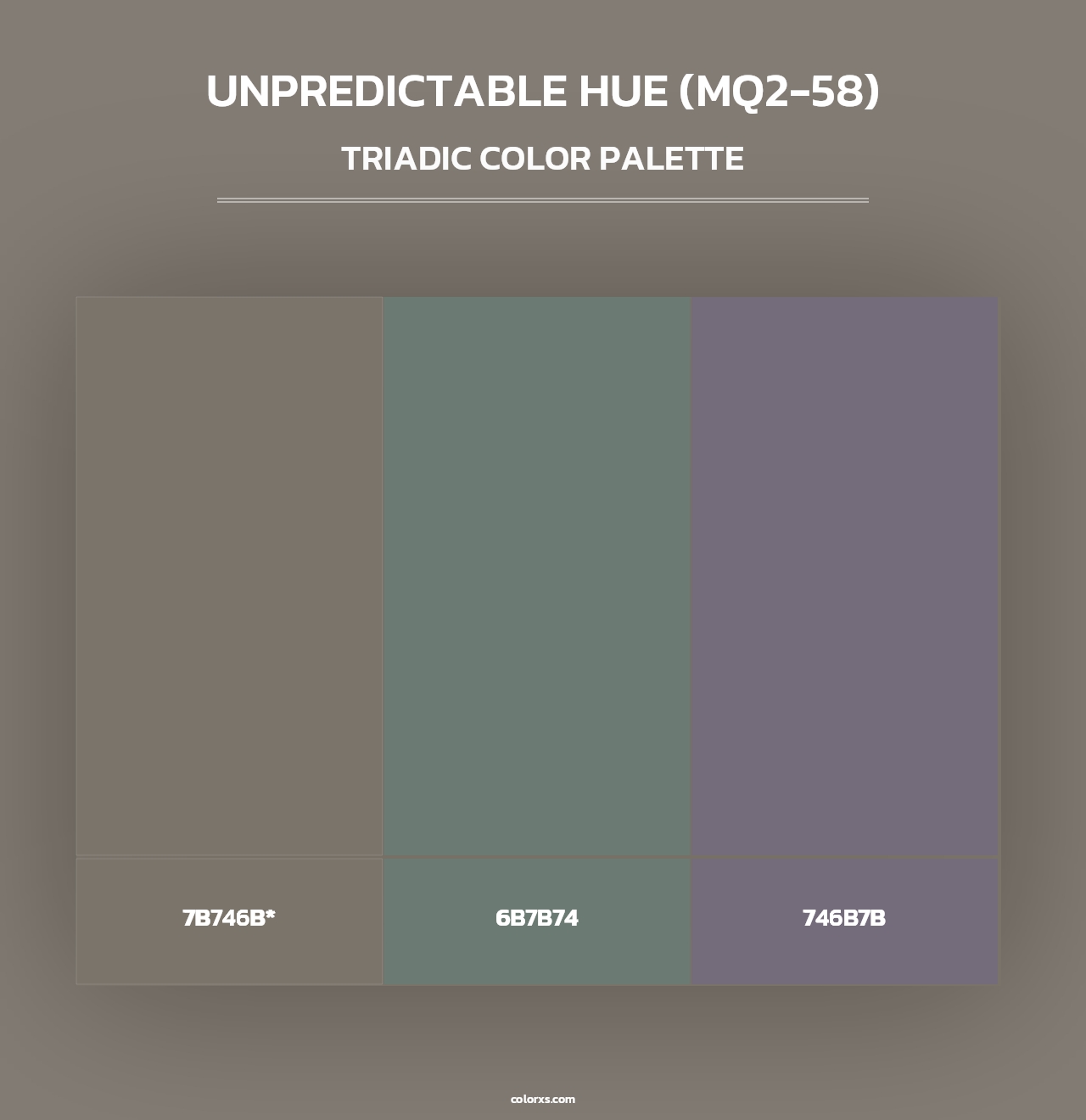 Unpredictable Hue (MQ2-58) - Triadic Color Palette