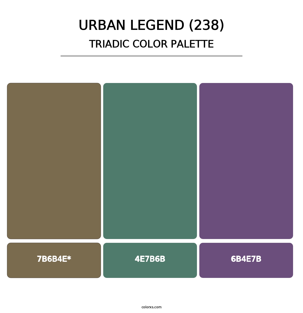 Urban Legend (238) - Triadic Color Palette