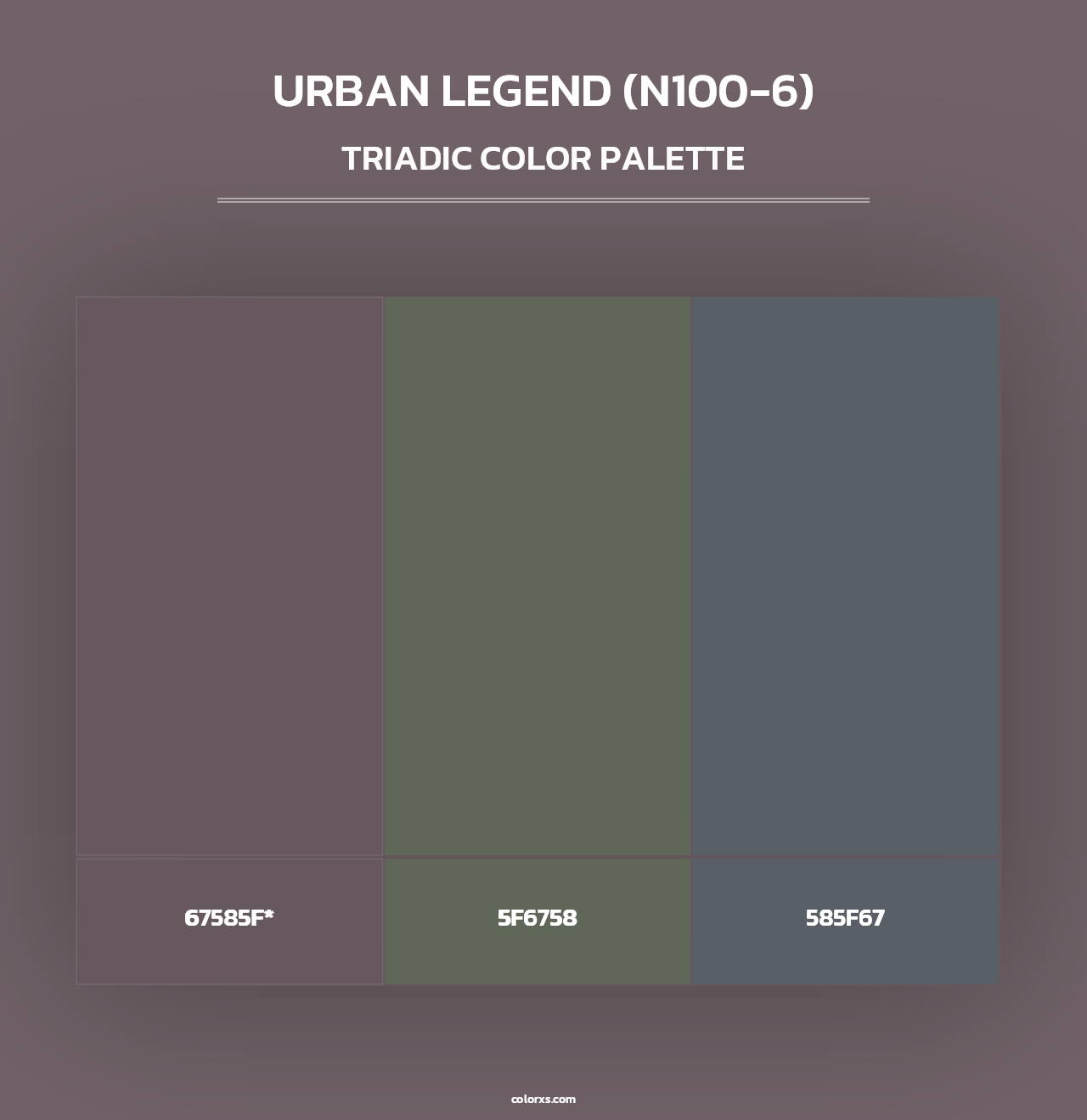 Urban Legend (N100-6) - Triadic Color Palette