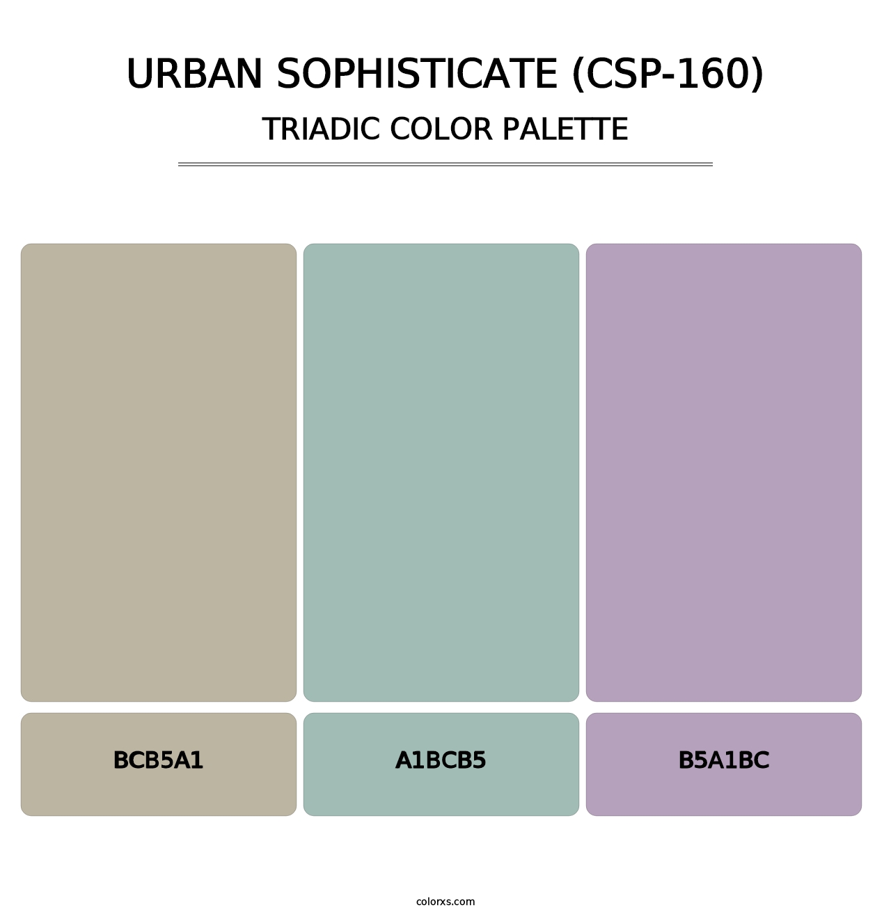 Urban Sophisticate (CSP-160) - Triadic Color Palette
