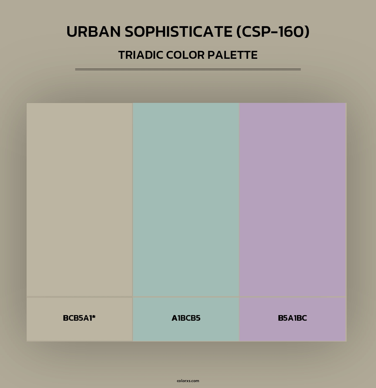 Urban Sophisticate (CSP-160) - Triadic Color Palette
