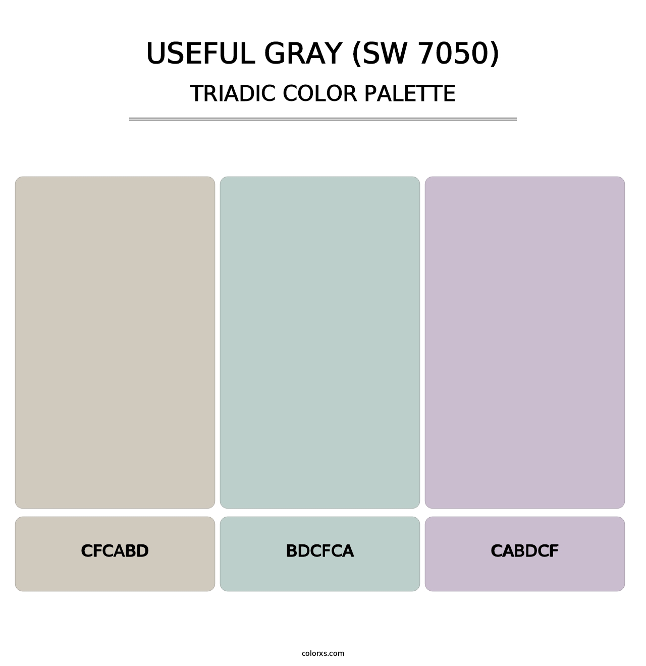 Useful Gray (SW 7050) - Triadic Color Palette