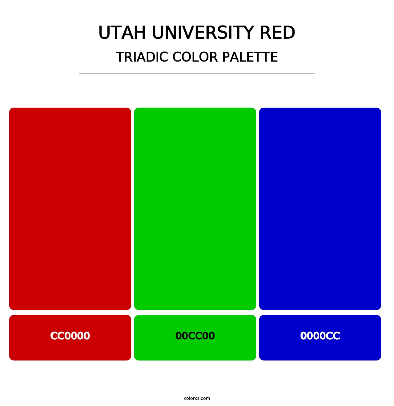 Utah University Red - Triadic Color Palette