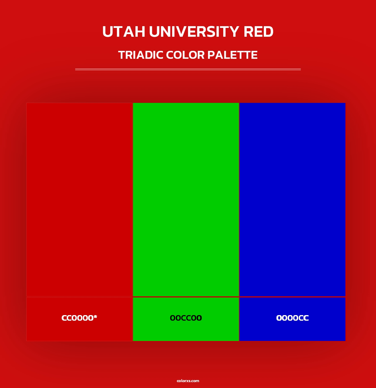 Utah University Red - Triadic Color Palette