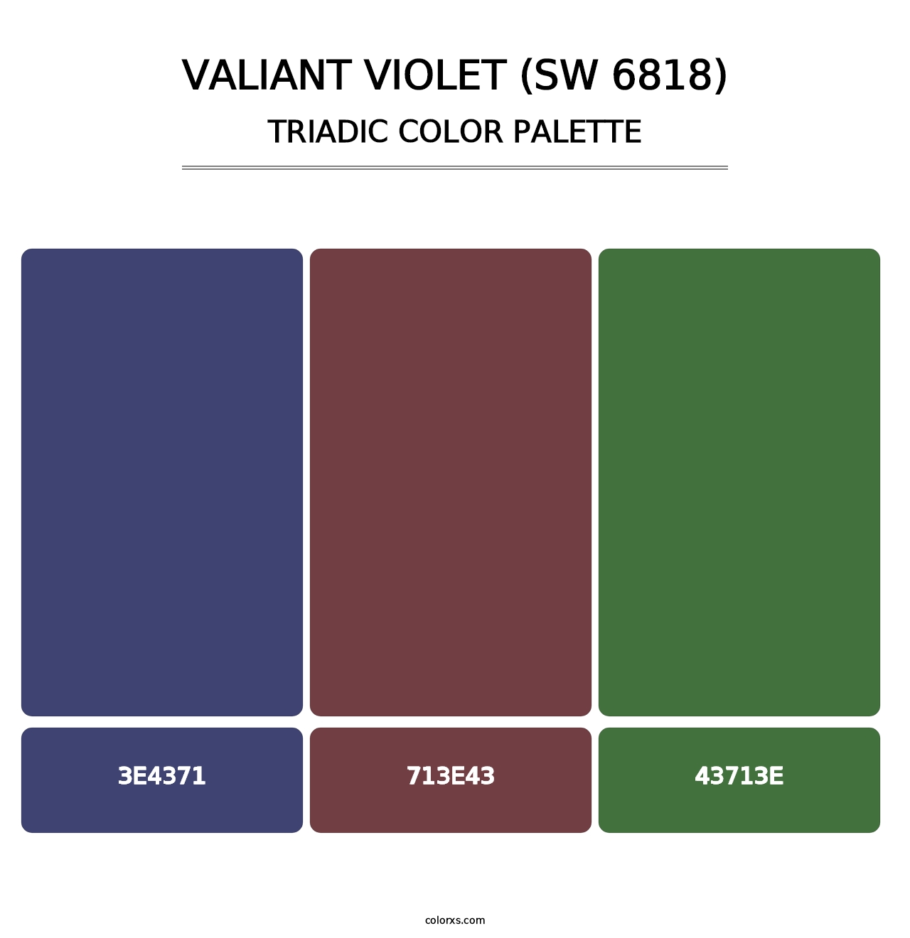 Valiant Violet (SW 6818) - Triadic Color Palette