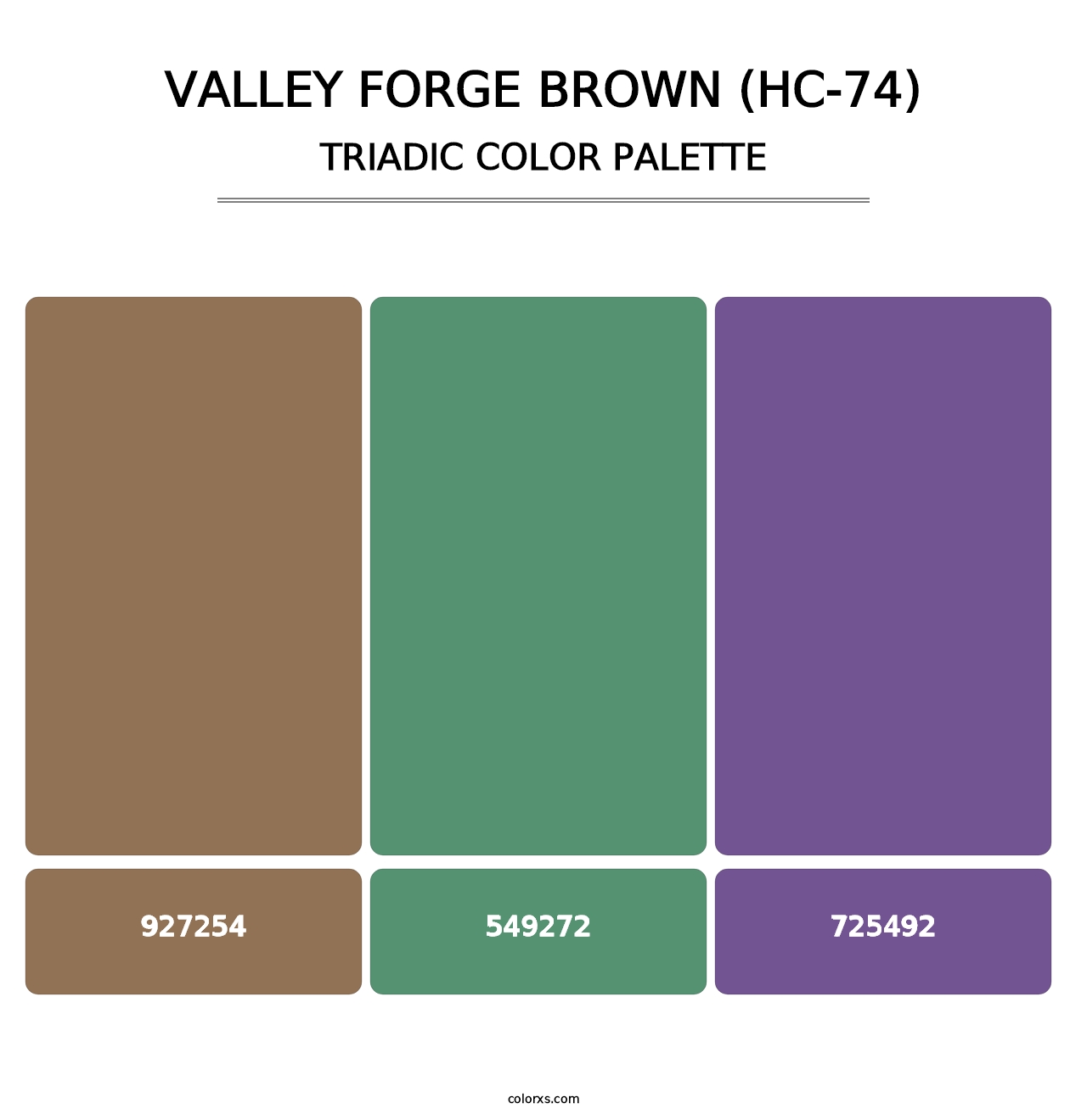 Valley Forge Brown (HC-74) - Triadic Color Palette