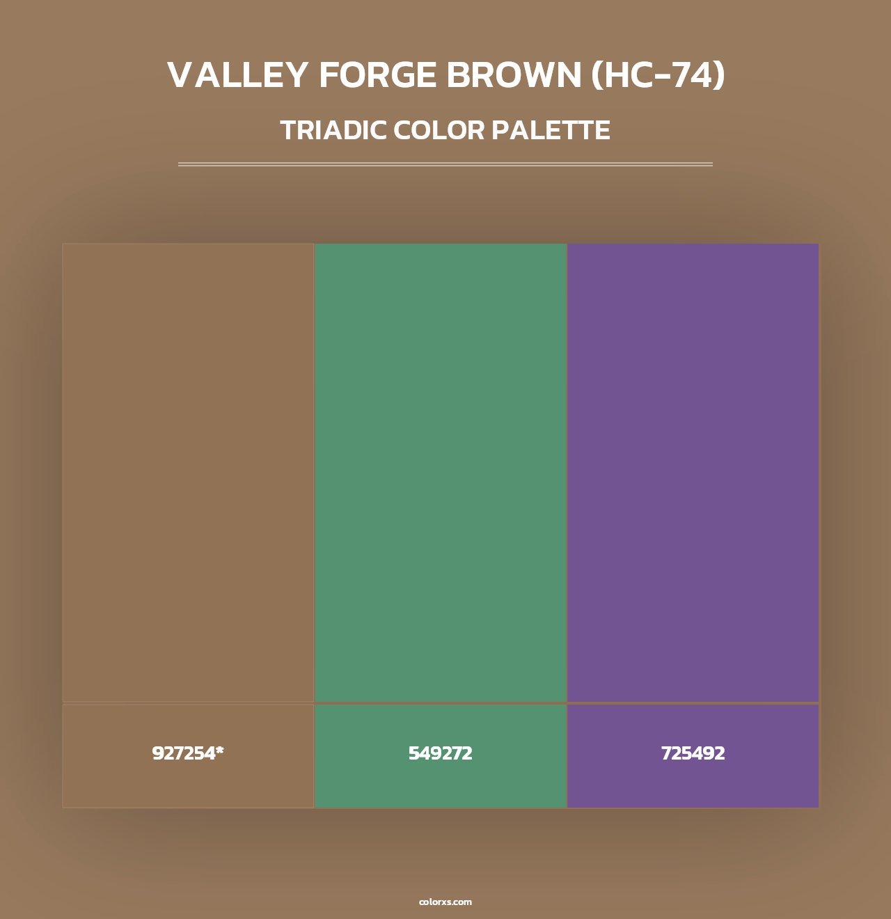 Valley Forge Brown (HC-74) - Triadic Color Palette