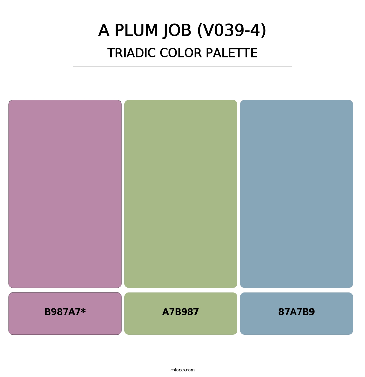 A Plum Job (V039-4) - Triadic Color Palette