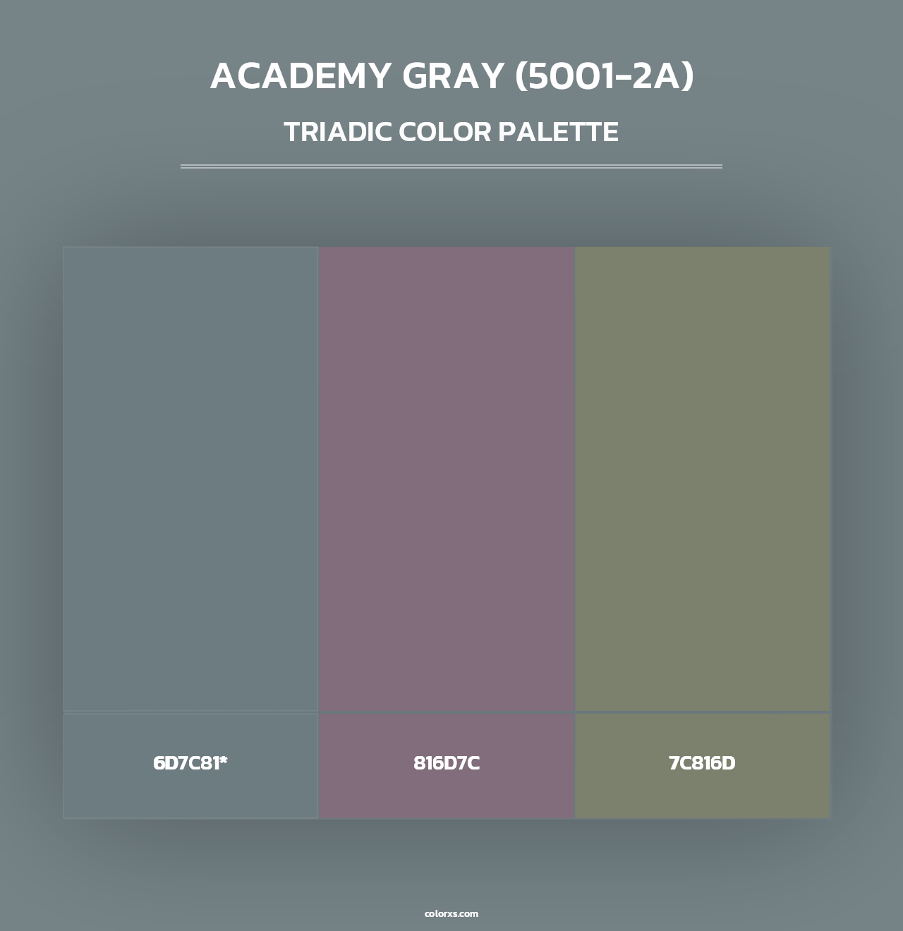 Academy Gray (5001-2A) - Triadic Color Palette