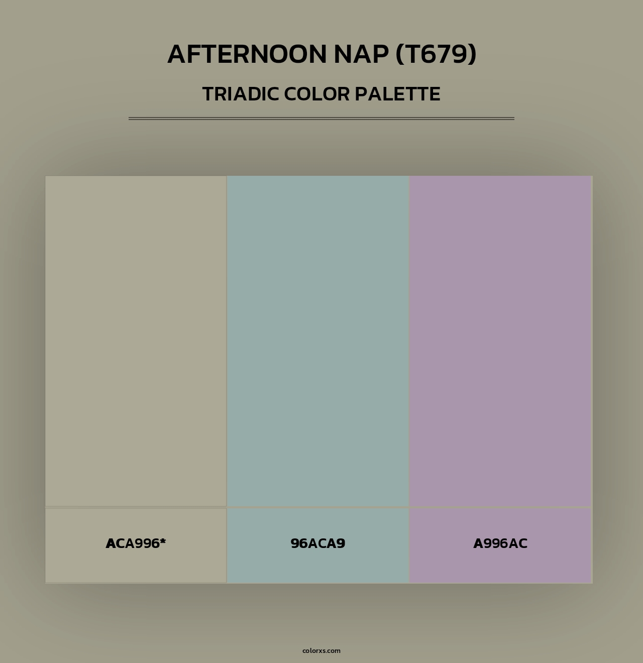 Afternoon Nap (T679) - Triadic Color Palette