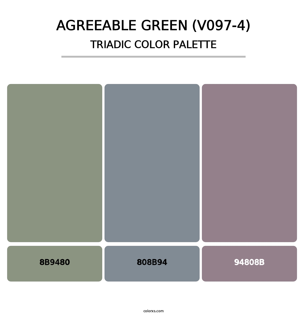 Agreeable Green (V097-4) - Triadic Color Palette