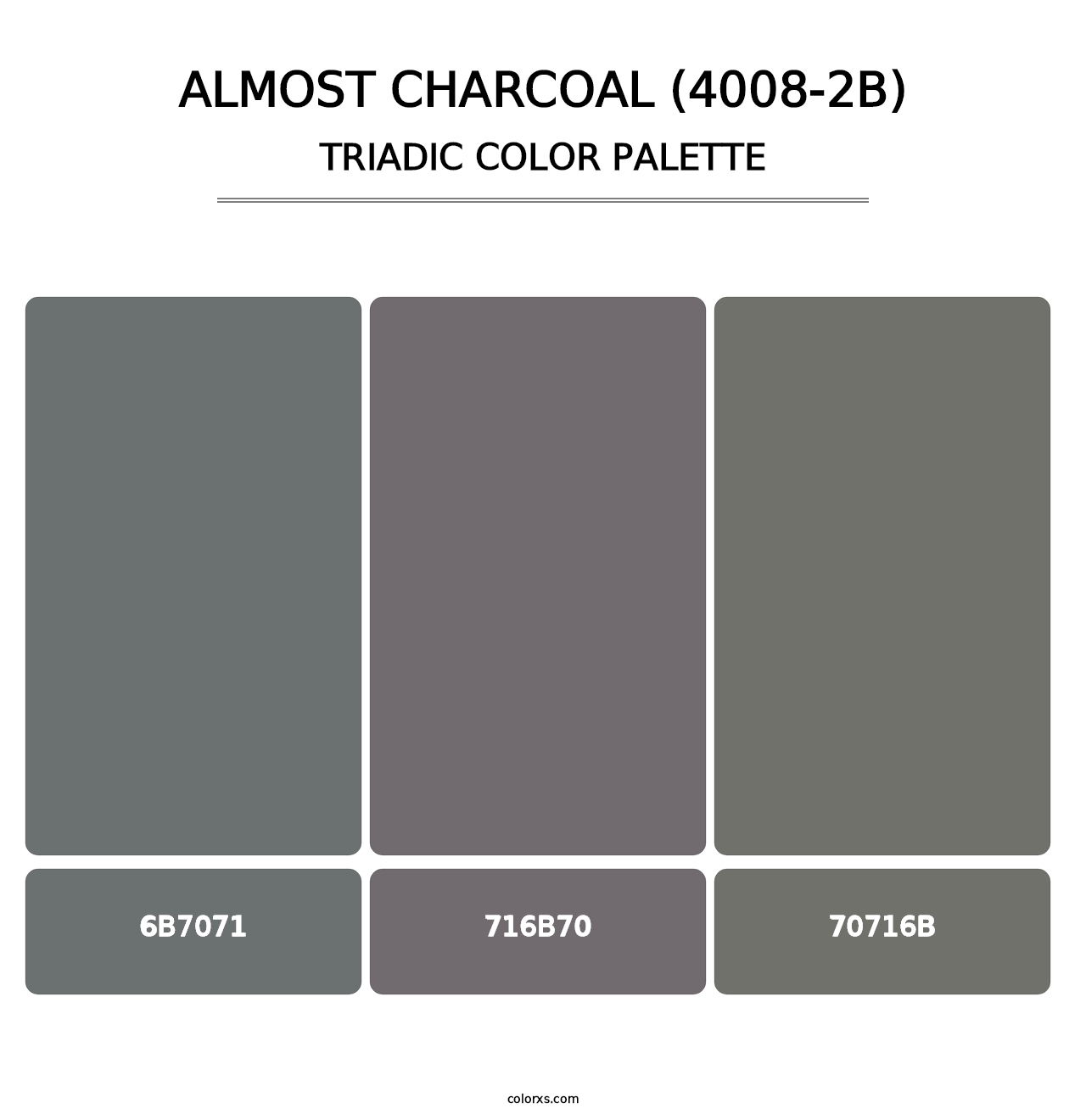 Almost Charcoal (4008-2B) - Triadic Color Palette