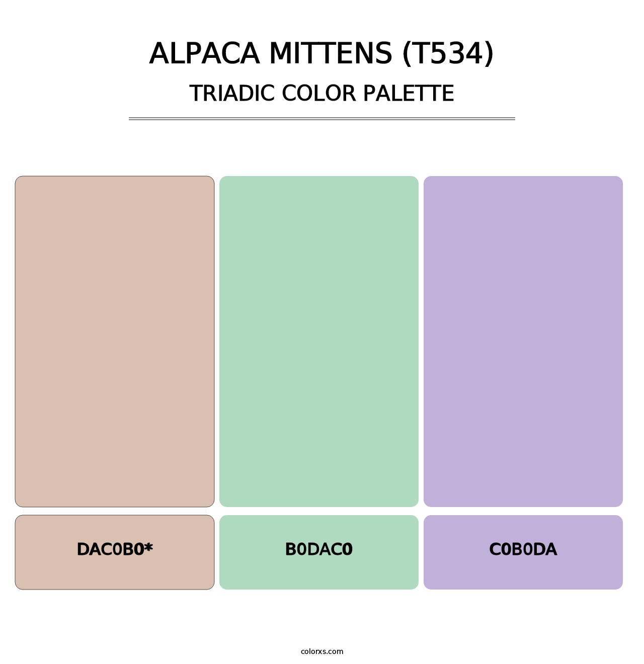 Alpaca Mittens (T534) - Triadic Color Palette
