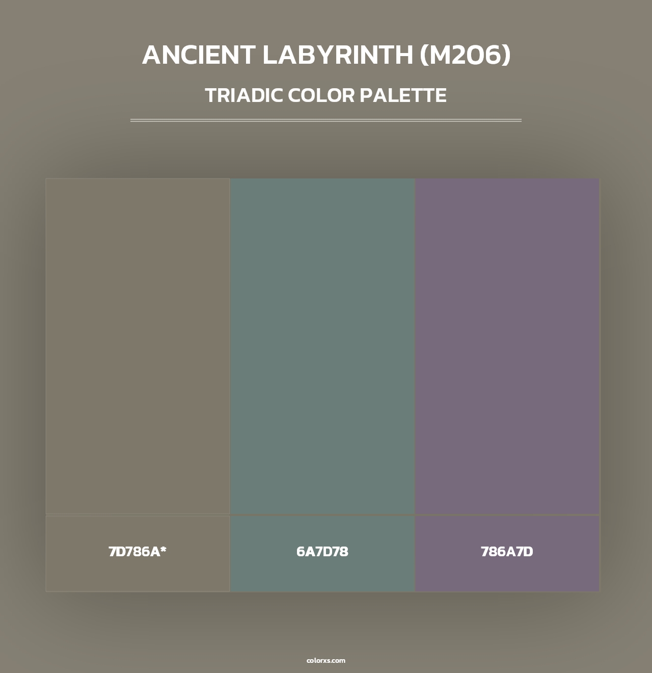Ancient Labyrinth (M206) - Triadic Color Palette