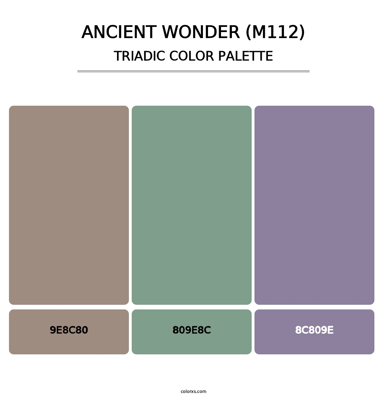 Ancient Wonder (M112) - Triadic Color Palette