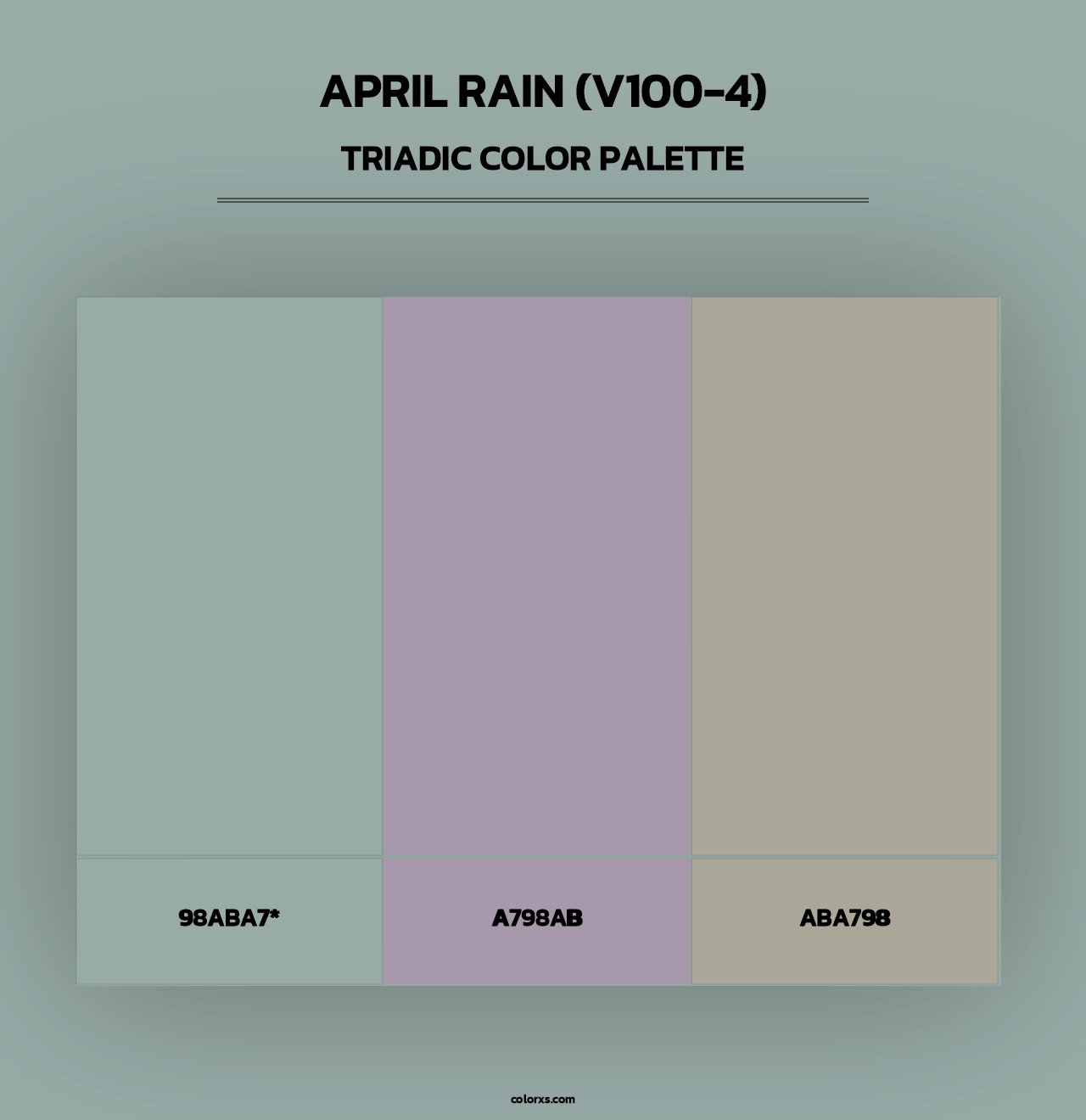 April Rain (V100-4) - Triadic Color Palette
