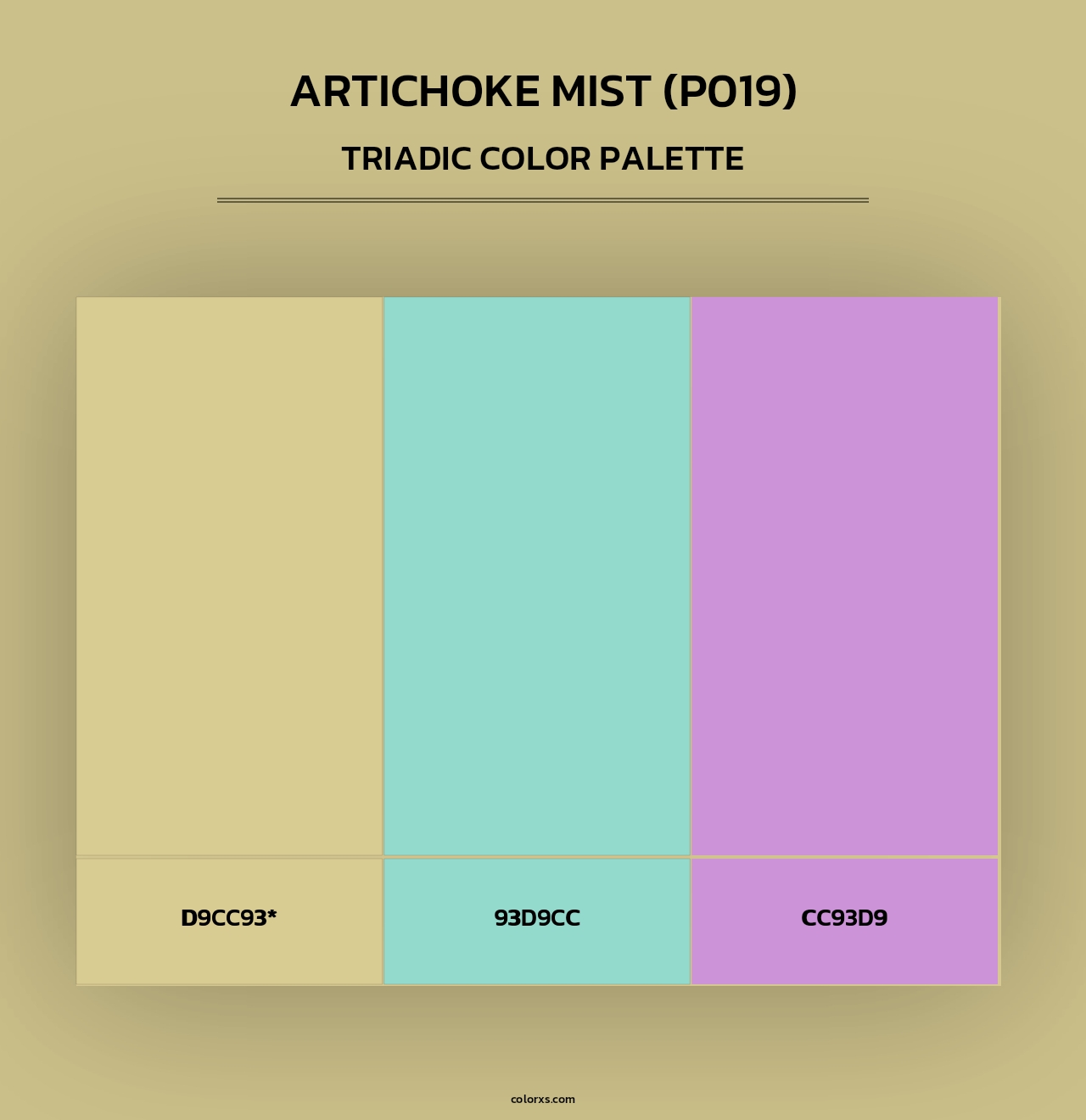 Artichoke Mist (P019) - Triadic Color Palette