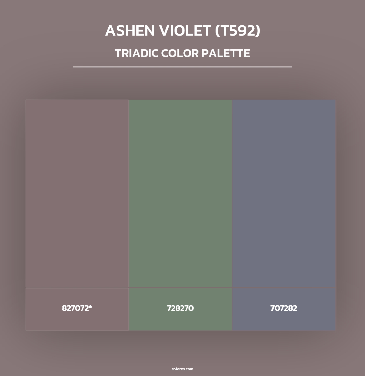 Ashen Violet (T592) - Triadic Color Palette