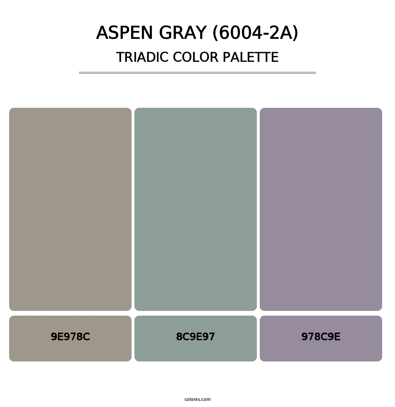 Aspen Gray (6004-2A) - Triadic Color Palette