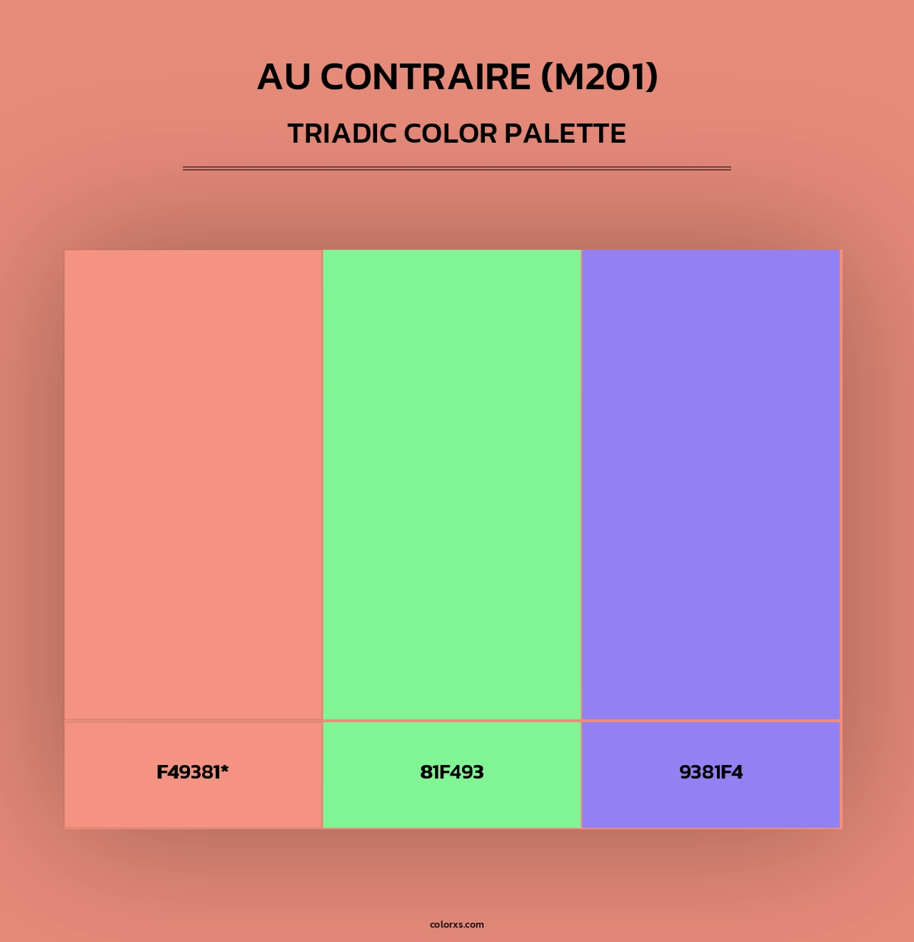 Au Contraire (M201) - Triadic Color Palette