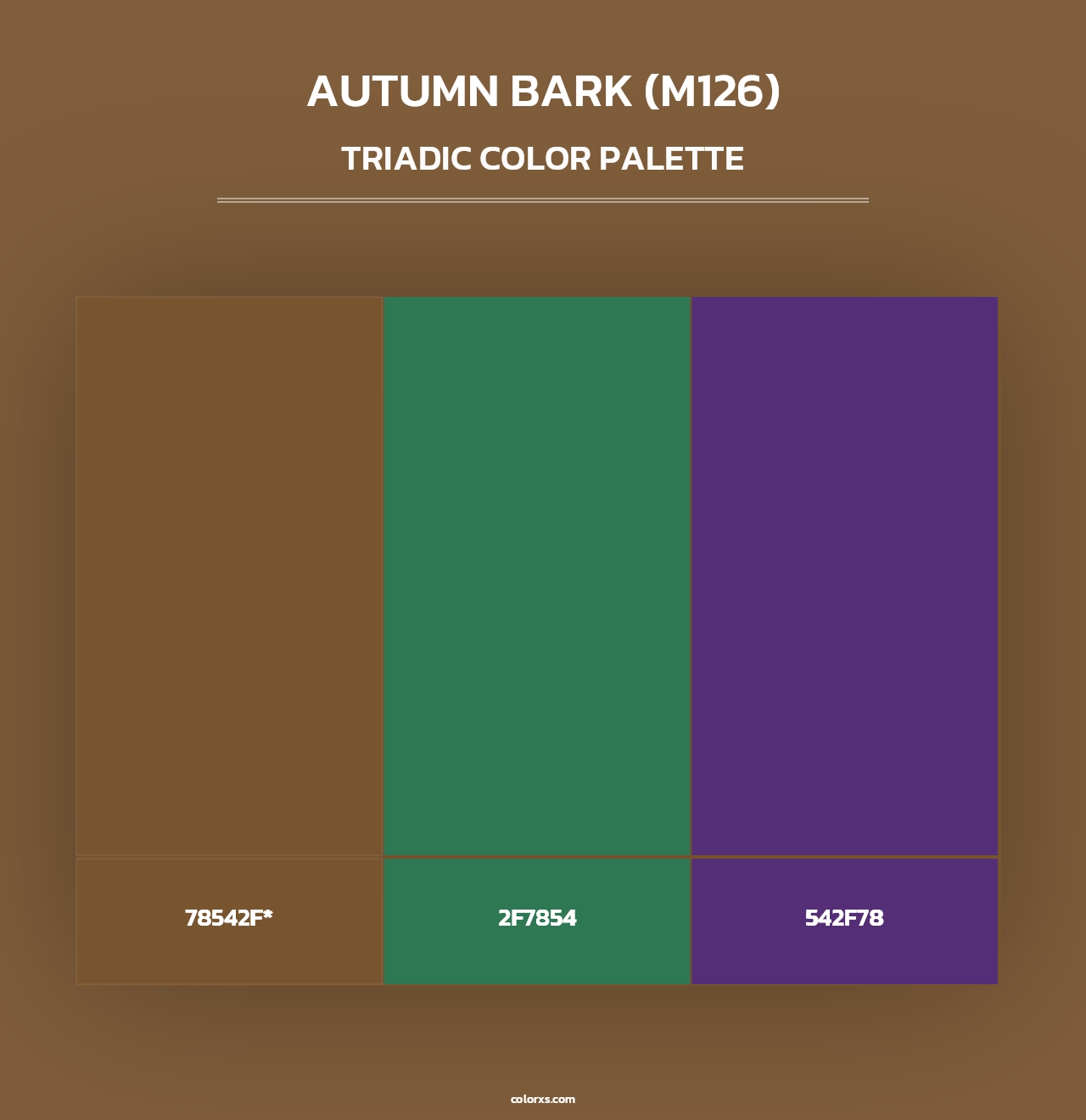 Autumn Bark (M126) - Triadic Color Palette