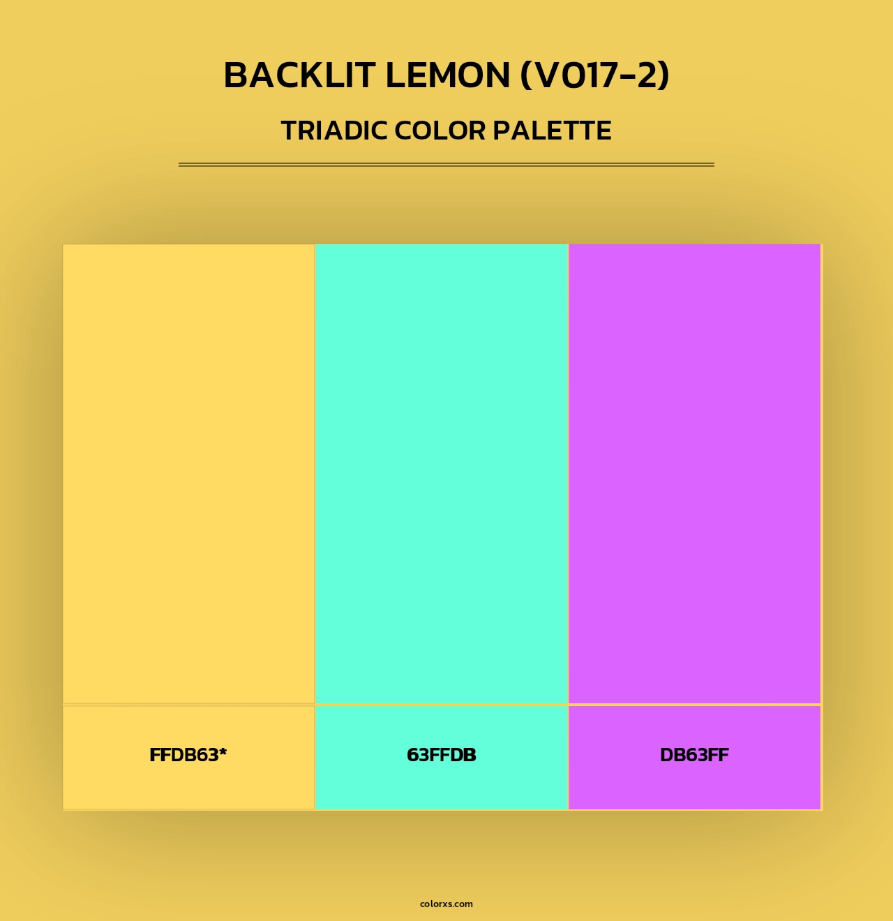 Backlit Lemon (V017-2) - Triadic Color Palette