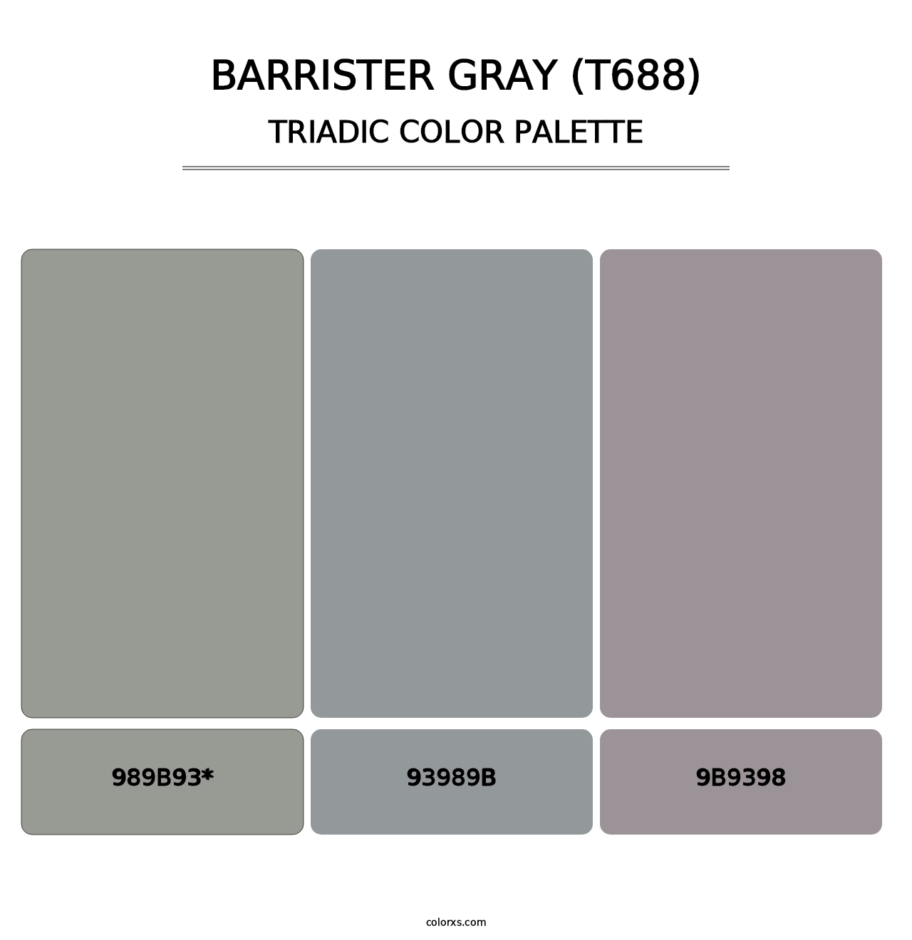Barrister Gray (T688) - Triadic Color Palette