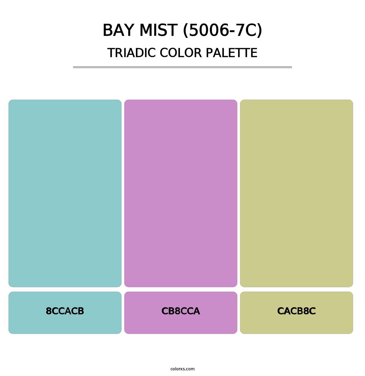 Bay Mist (5006-7C) - Triadic Color Palette