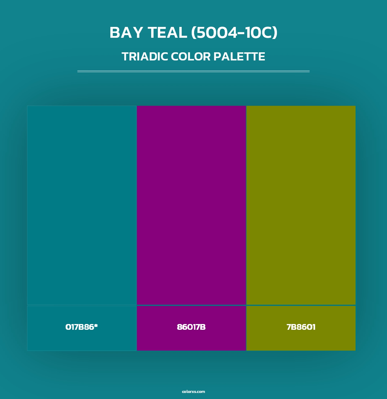 Bay Teal (5004-10C) - Triadic Color Palette