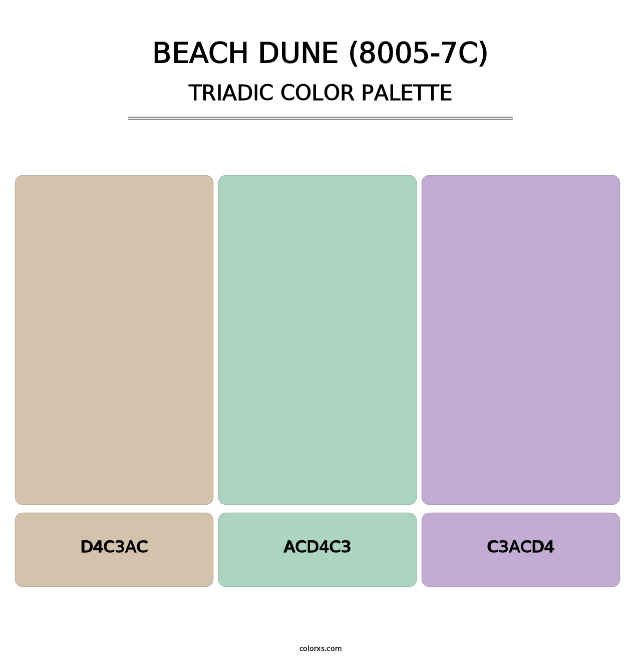 Beach Dune (8005-7C) - Triadic Color Palette