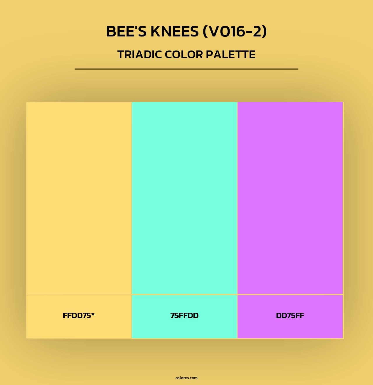 Bee's Knees (V016-2) - Triadic Color Palette
