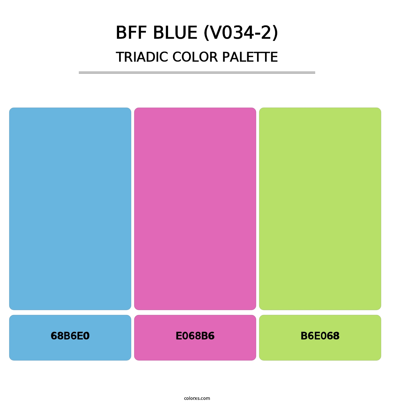 BFF Blue (V034-2) - Triadic Color Palette