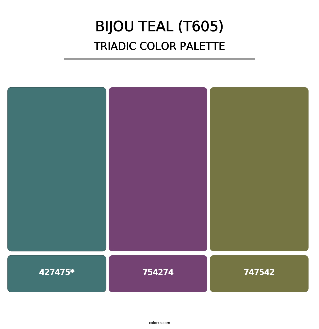Bijou Teal (T605) - Triadic Color Palette