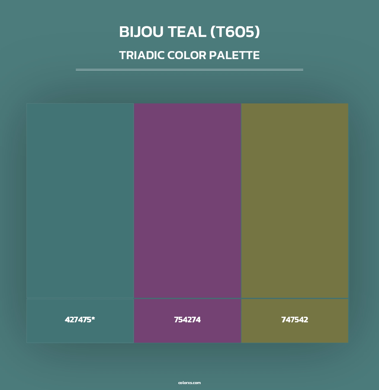Bijou Teal (T605) - Triadic Color Palette