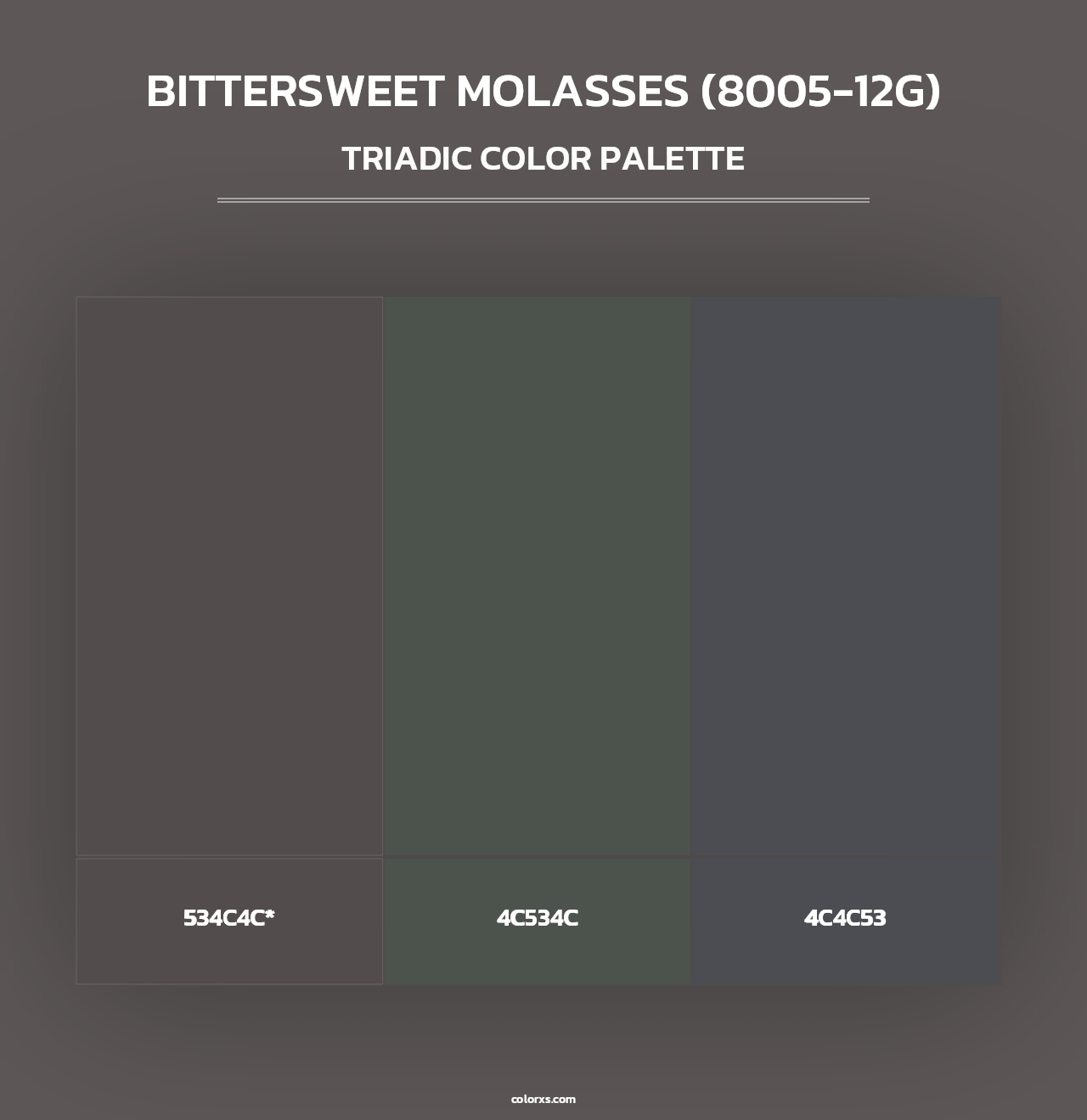 Bittersweet Molasses (8005-12G) - Triadic Color Palette