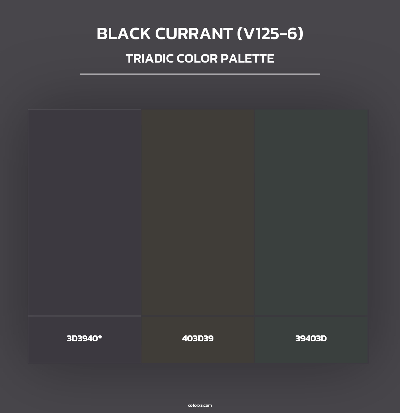 Black Currant (V125-6) - Triadic Color Palette