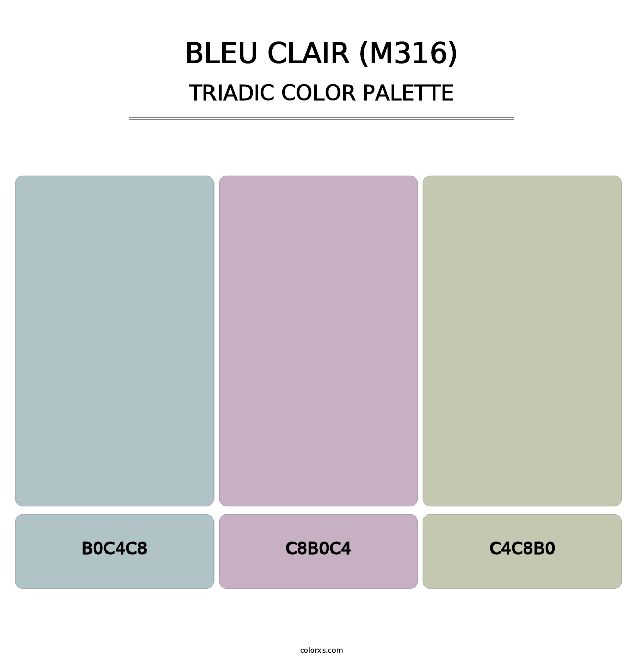 Bleu Clair (M316) - Triadic Color Palette