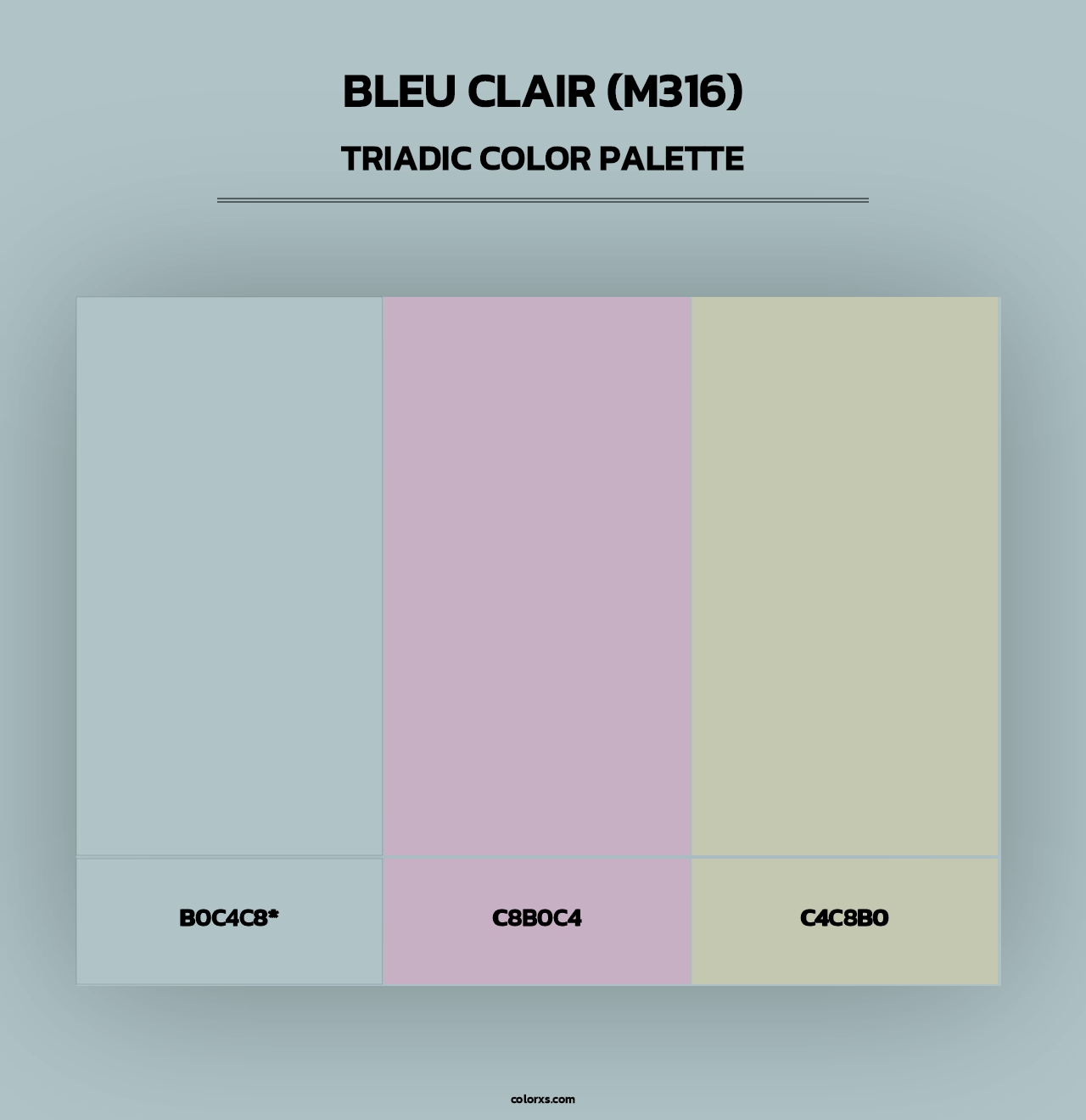 Bleu Clair (M316) - Triadic Color Palette