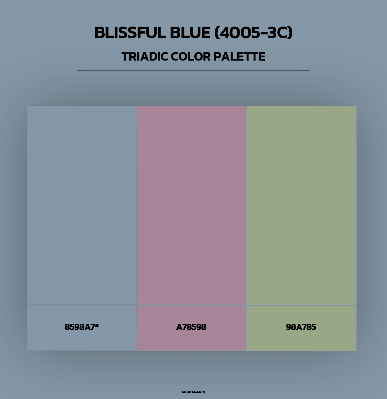 Blissful Blue (4005-3C) - Triadic Color Palette