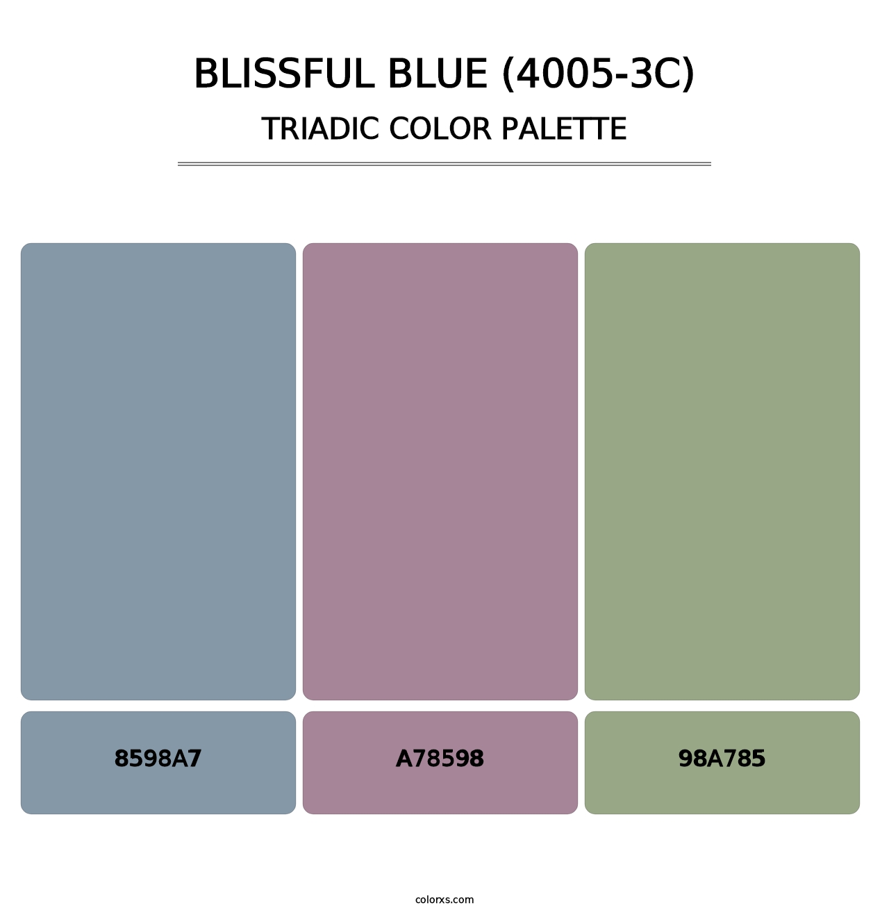 Blissful Blue (4005-3C) - Triadic Color Palette