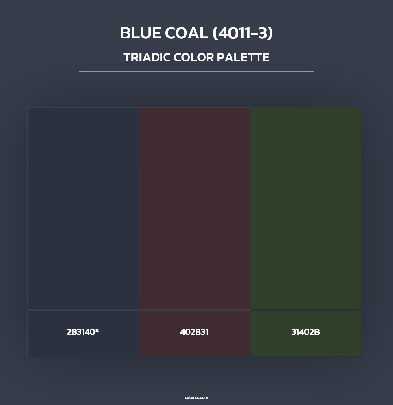 Blue Coal (4011-3) - Triadic Color Palette