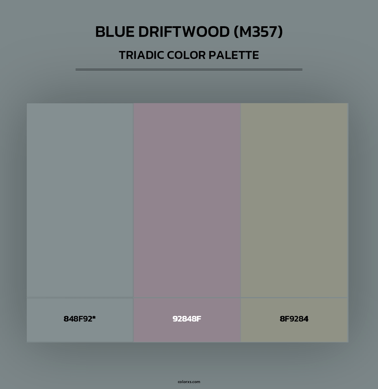 Blue Driftwood (M357) - Triadic Color Palette