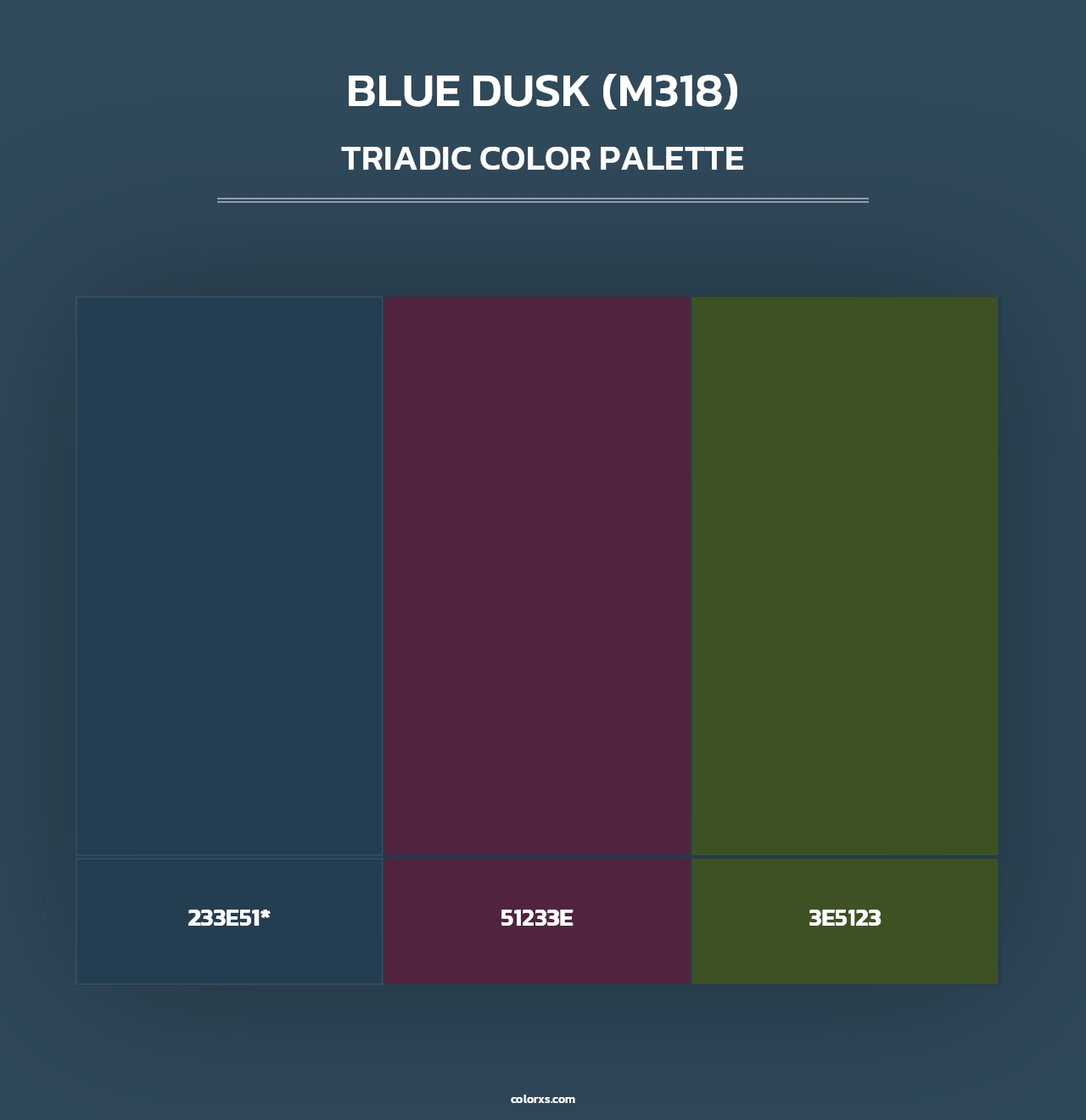 Blue Dusk (M318) - Triadic Color Palette