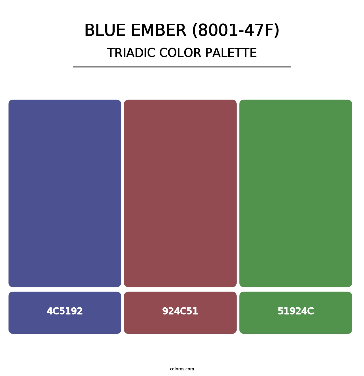 Blue Ember (8001-47F) - Triadic Color Palette