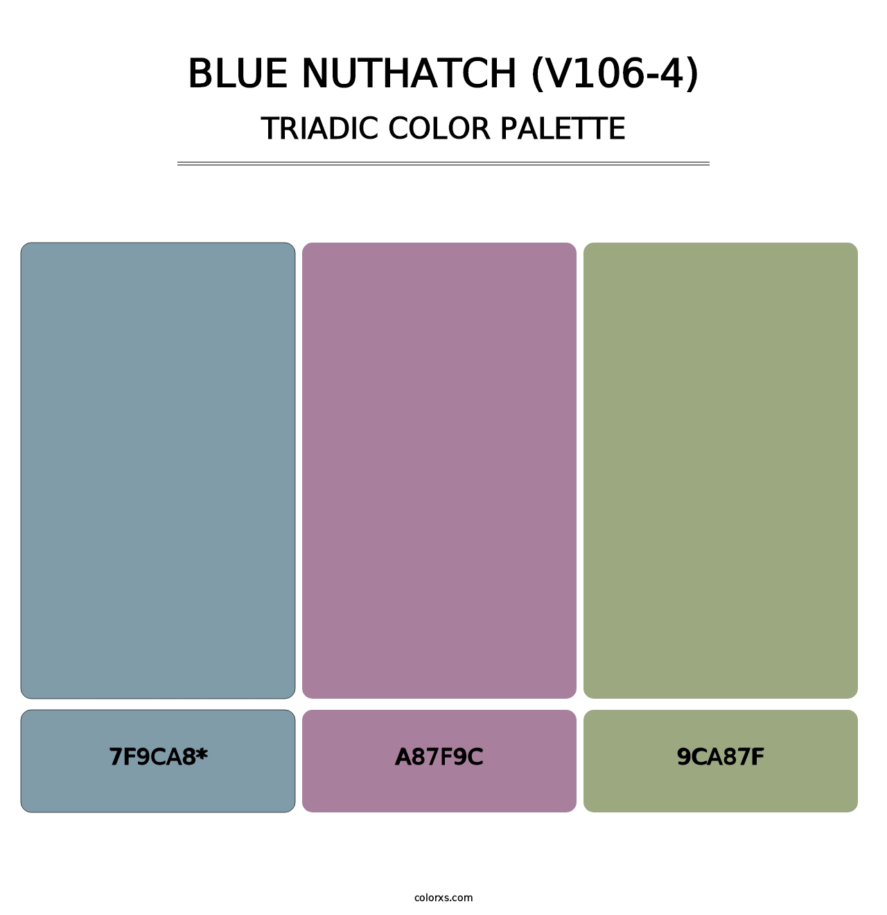 Blue Nuthatch (V106-4) - Triadic Color Palette