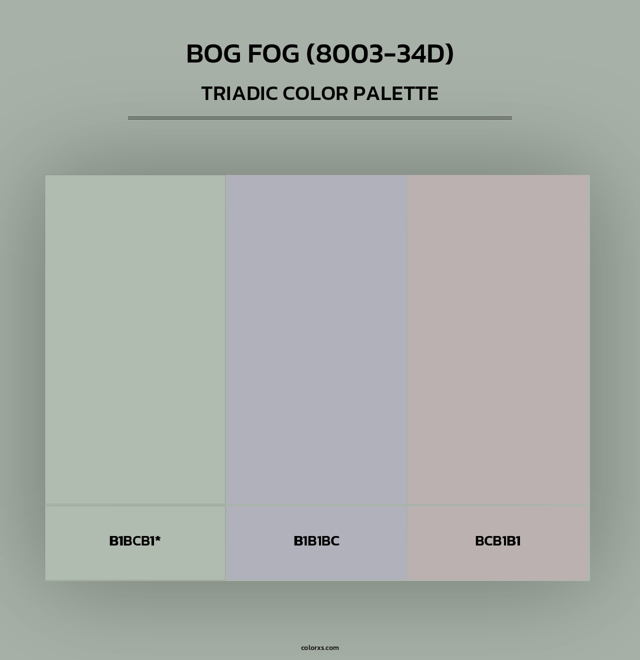 Bog Fog (8003-34D) - Triadic Color Palette