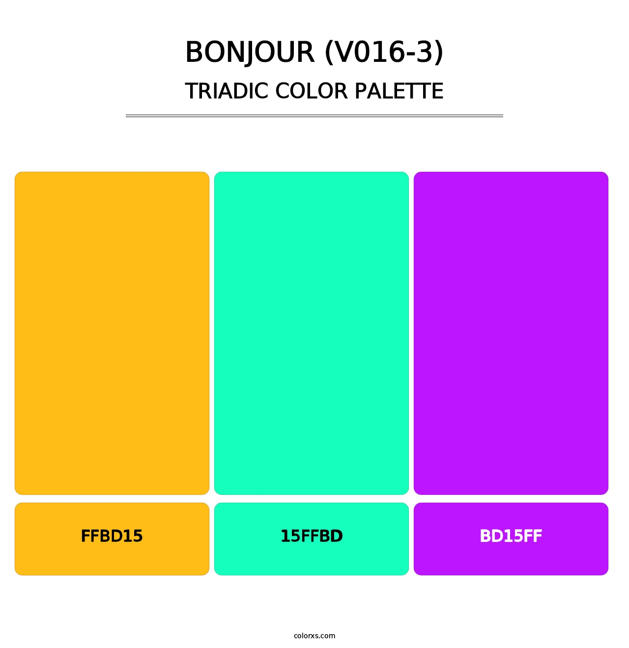 Bonjour (V016-3) - Triadic Color Palette